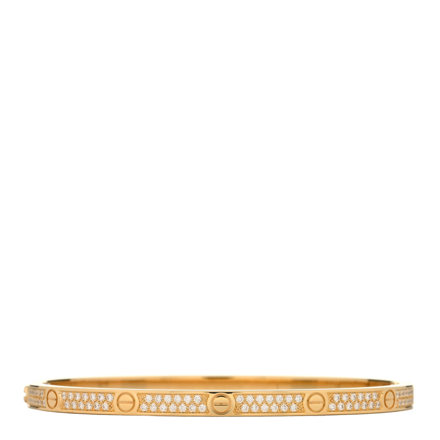 Cartier 18K Yellow Gold Diamond Small LOVE Paved Bracelet 16 2 of 3