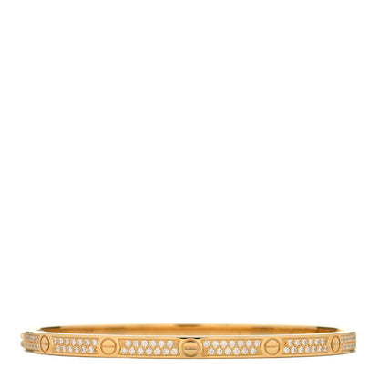Cartier 18K Yellow Gold Diamond Small LOVE Paved Bracelet 16 2 of 3