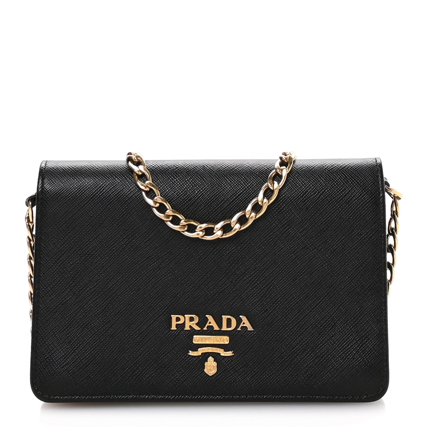 Saffiano Lux Chain Wallet Nero Black