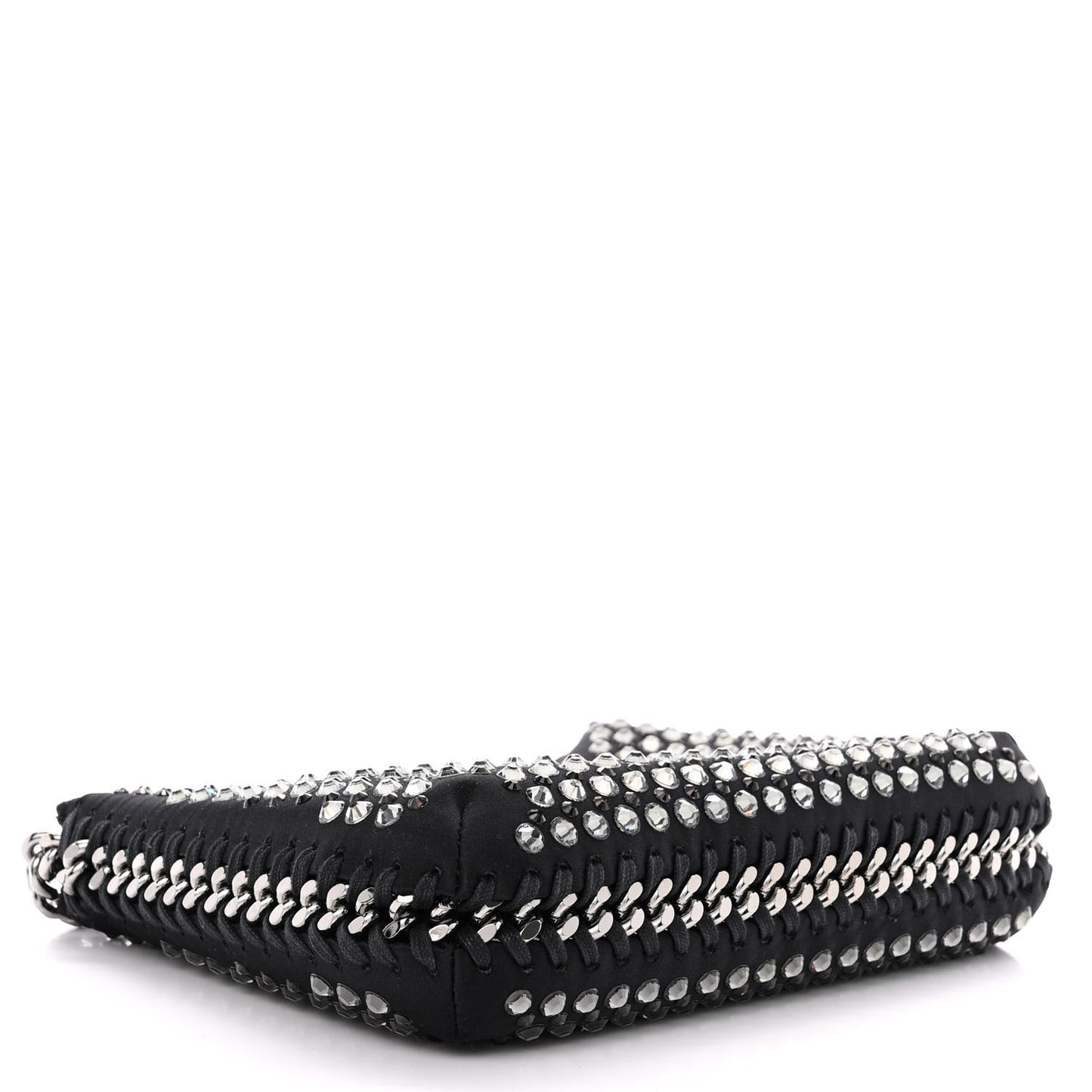 Nylon Crystal Mini Falabella Zipped Shoulder Bag Black