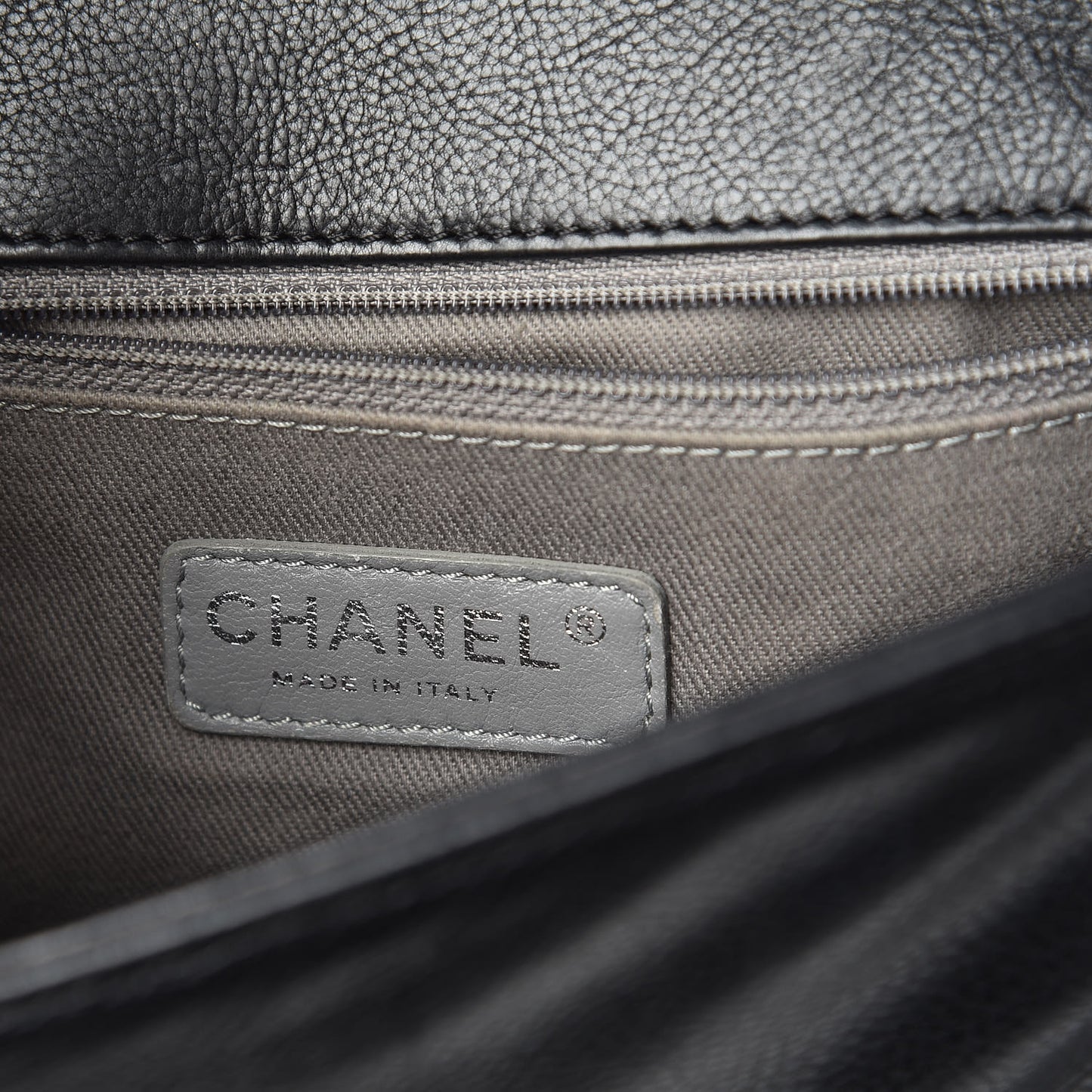 Calfskin Crystal Embossed Medium Boy Flap Black