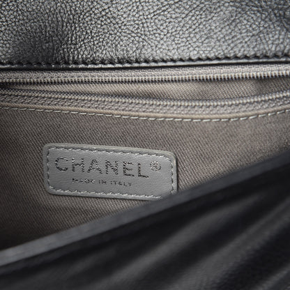 Chanel Calfskin Crystal Embossed Medium Boy Flap Black 6 of 11