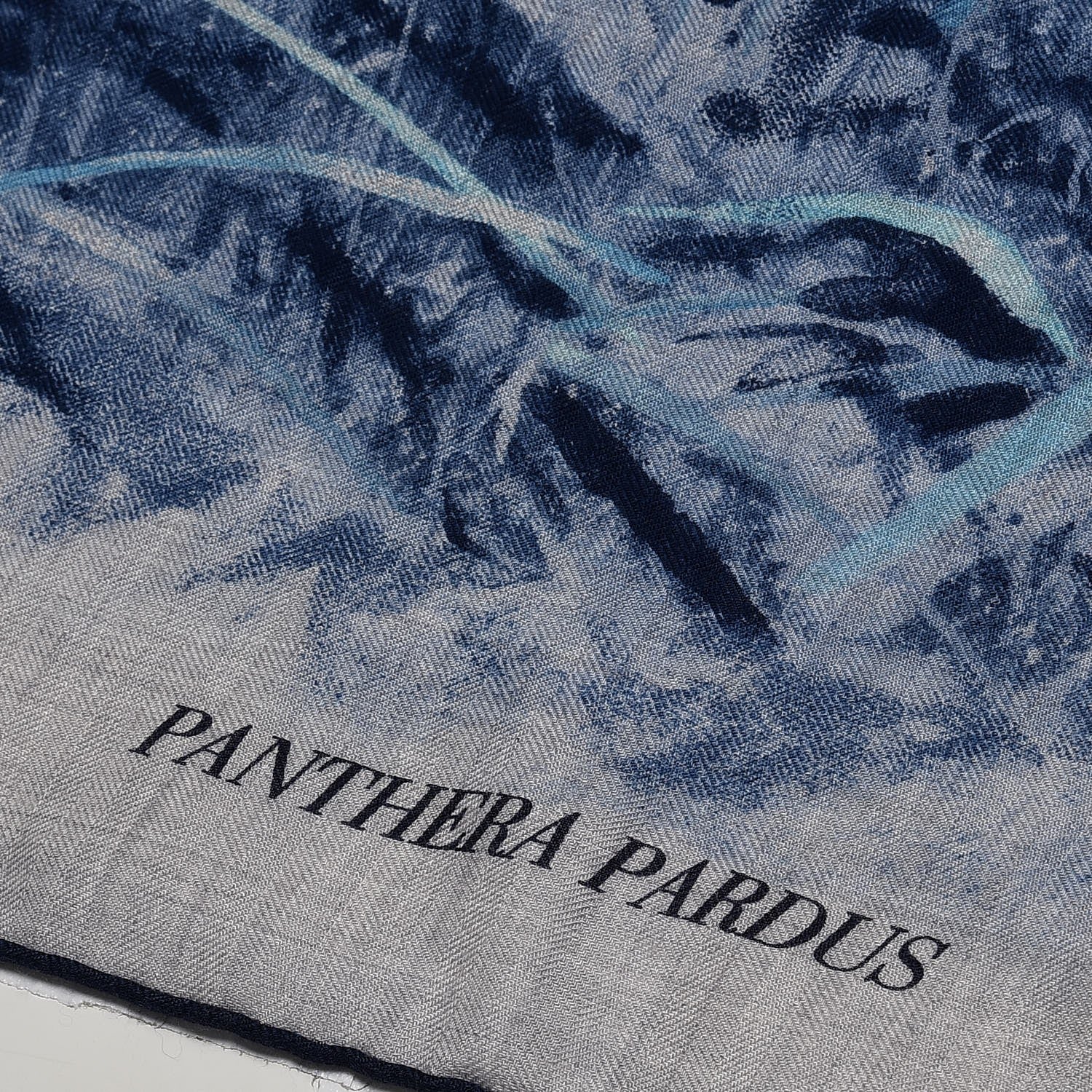 Hermes Cashmere Silk Panthera Pardus Scarf 140 Gris Chine Marine Turquoise 3 of 5