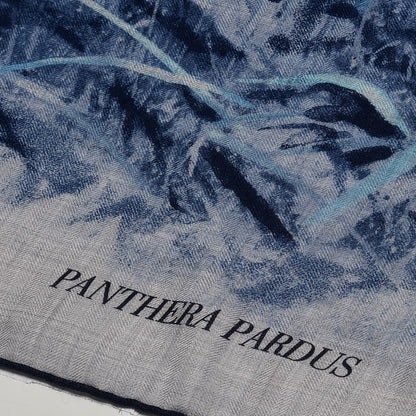 Hermes Cashmere Silk Panthera Pardus Scarf 140 Gris Chine Marine Turquoise 3 of 5