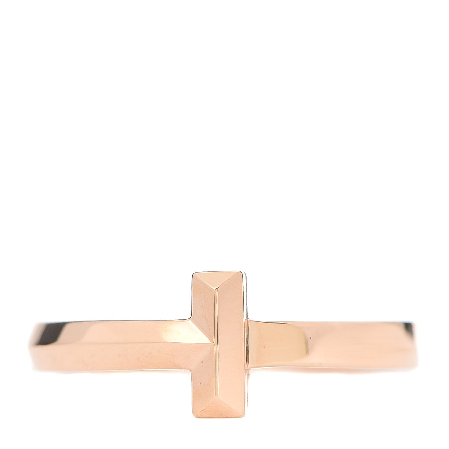 Tiffany 18K Rose Gold T T1 Ring 53 6.5 1 of 4