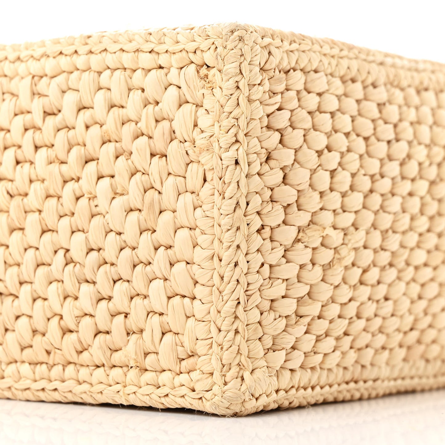 X PAULA'S IBIZA Raffia Font Tote Natural Tan