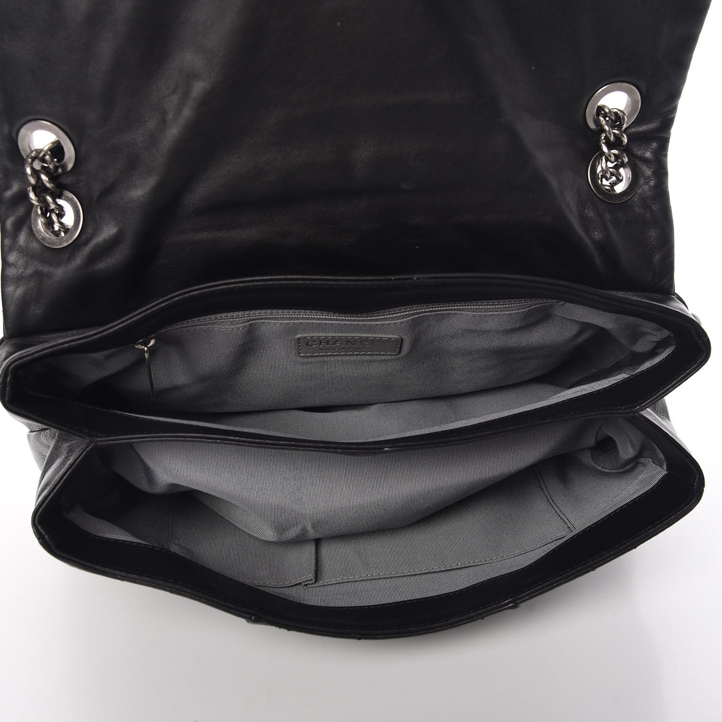 Calfskin Coco Pleats Flap Black