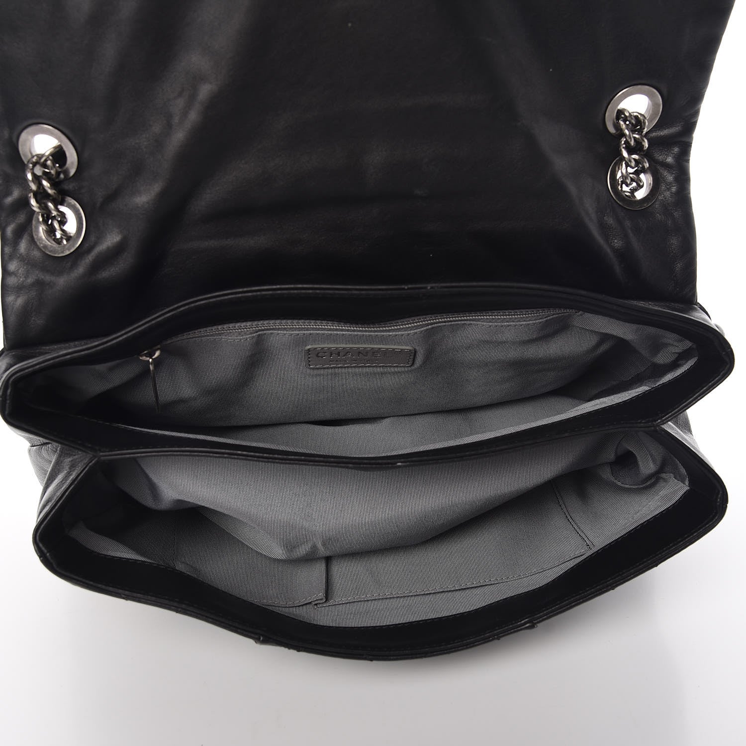 Chanel Calfskin Coco Pleats Flap Black 10 of 19