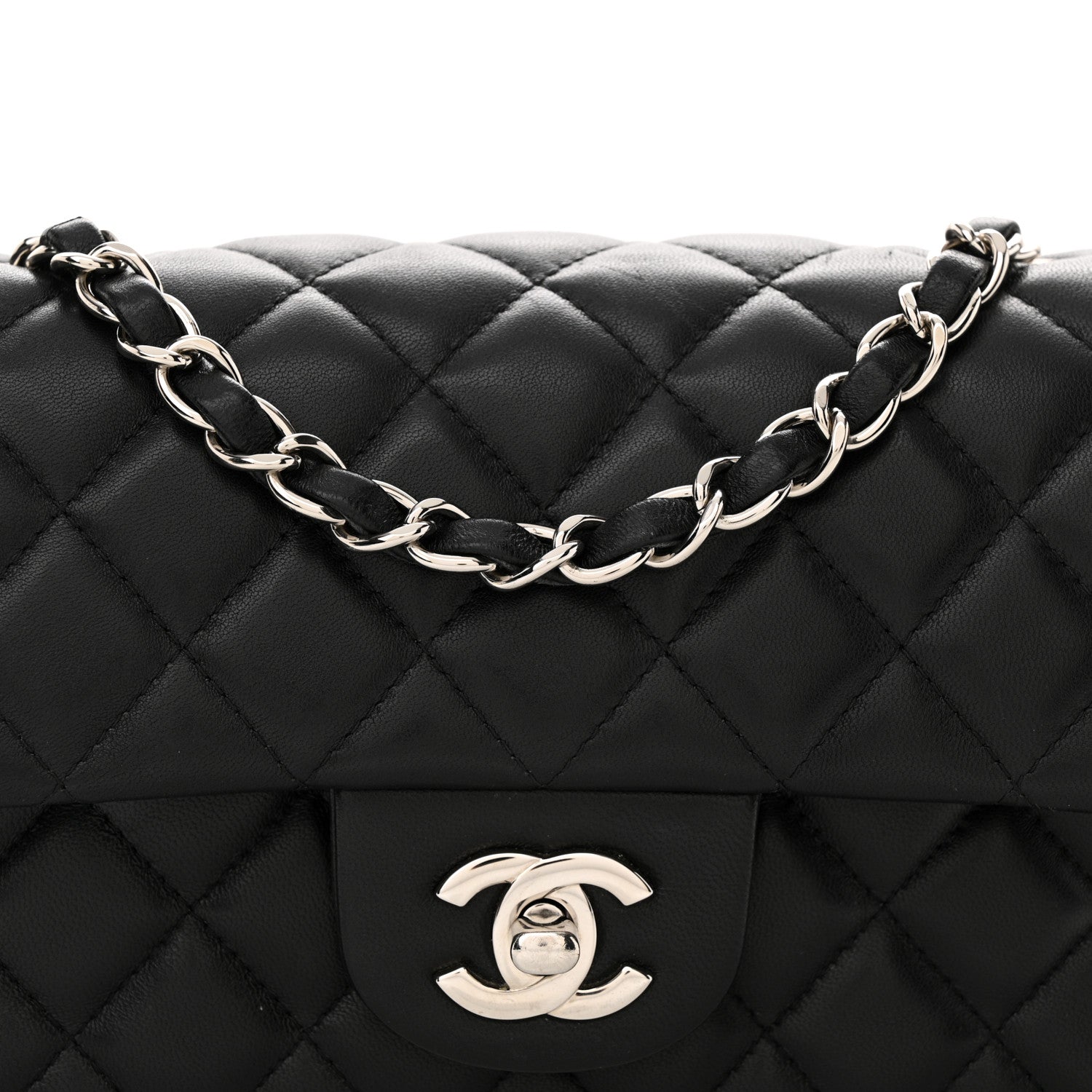Chanel Lambskin Quilted Mini Rectangular Flap Black 8 of 10