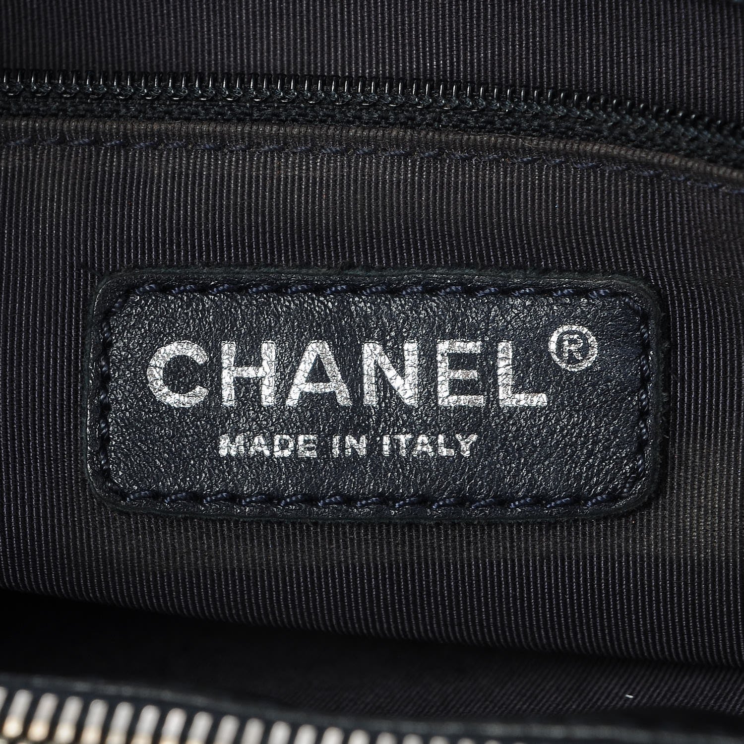 Chanel Caviar Quilted Grand Shopping Tote GST Navy Blue 6 of 7