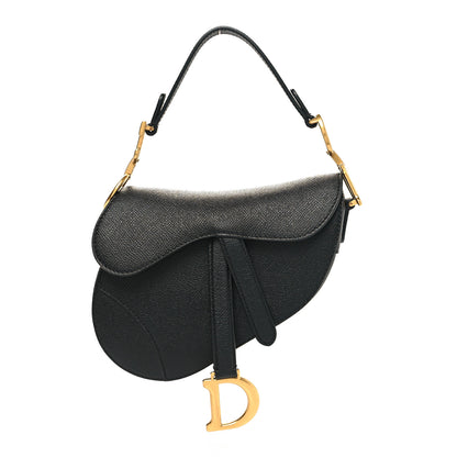 Christian Dior Grained Calfskin Mini Saddle Bag Black 1 of 10