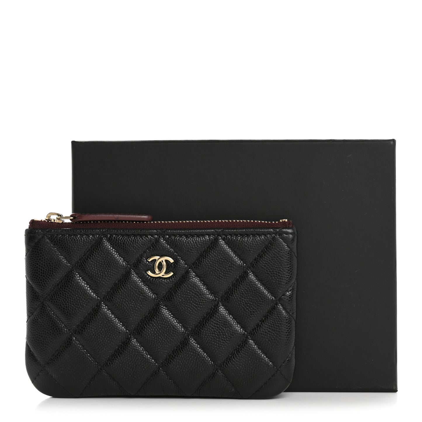 Caviar Quilted Small Cosmetic Case Black