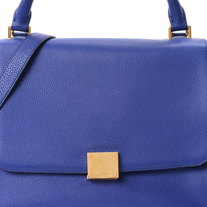 Celine Drummed Calfskin Suede Small Trapeze Indigo 7 of 9