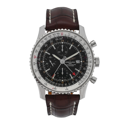 Breitling Stainless Steel Alligator 46mm Navitimer 1884 Limited Edition Chronograph Automatic Watch Black A24322 1 of 5