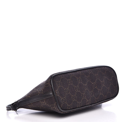 Gucci Denim Monogram Boat Pochette Dark Brown 4 of 12