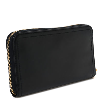 Prada Soft Calf Zip Around Wallet Black 3 of 7
