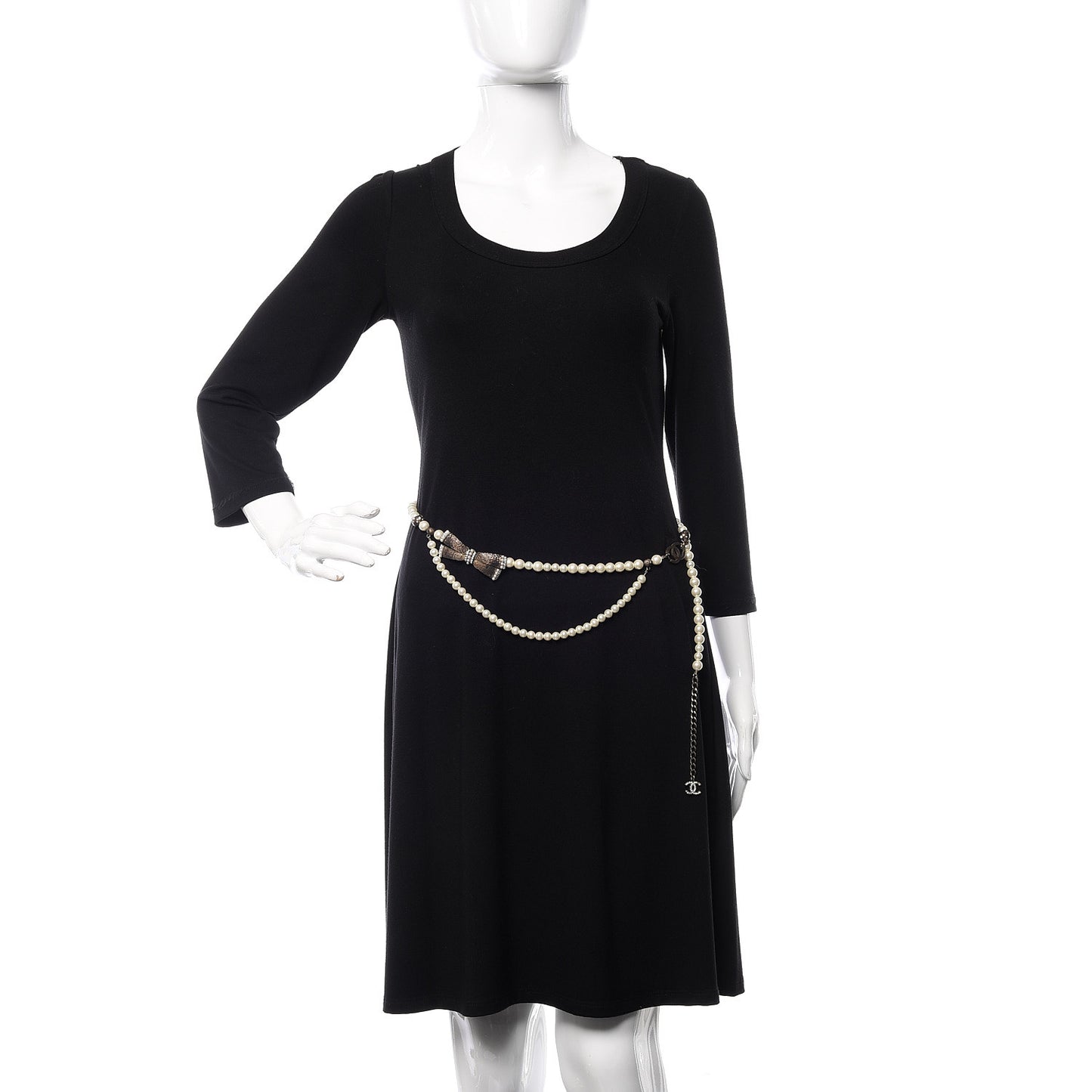 Pearl Crystal Beaded CC Bow Belt