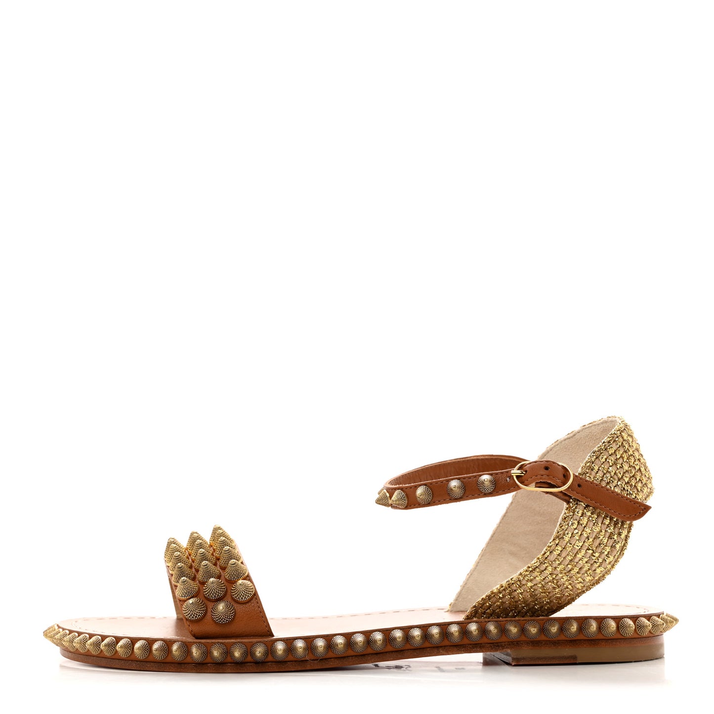 Specchio Cordorella Flat Sandals 38 Cuoio
