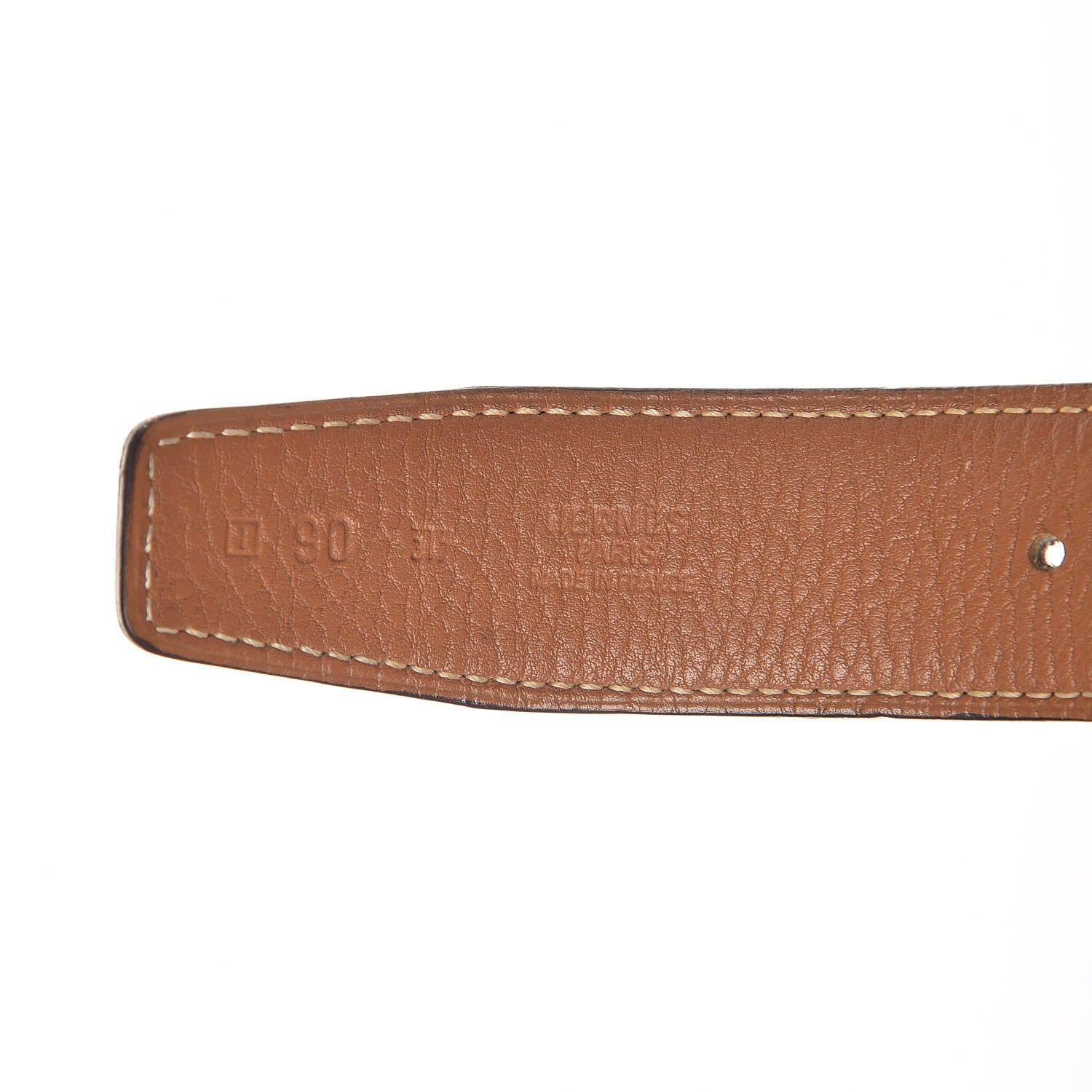 Hermes Box Togo 32mm H Belt 90 Black Gold 4 of 11