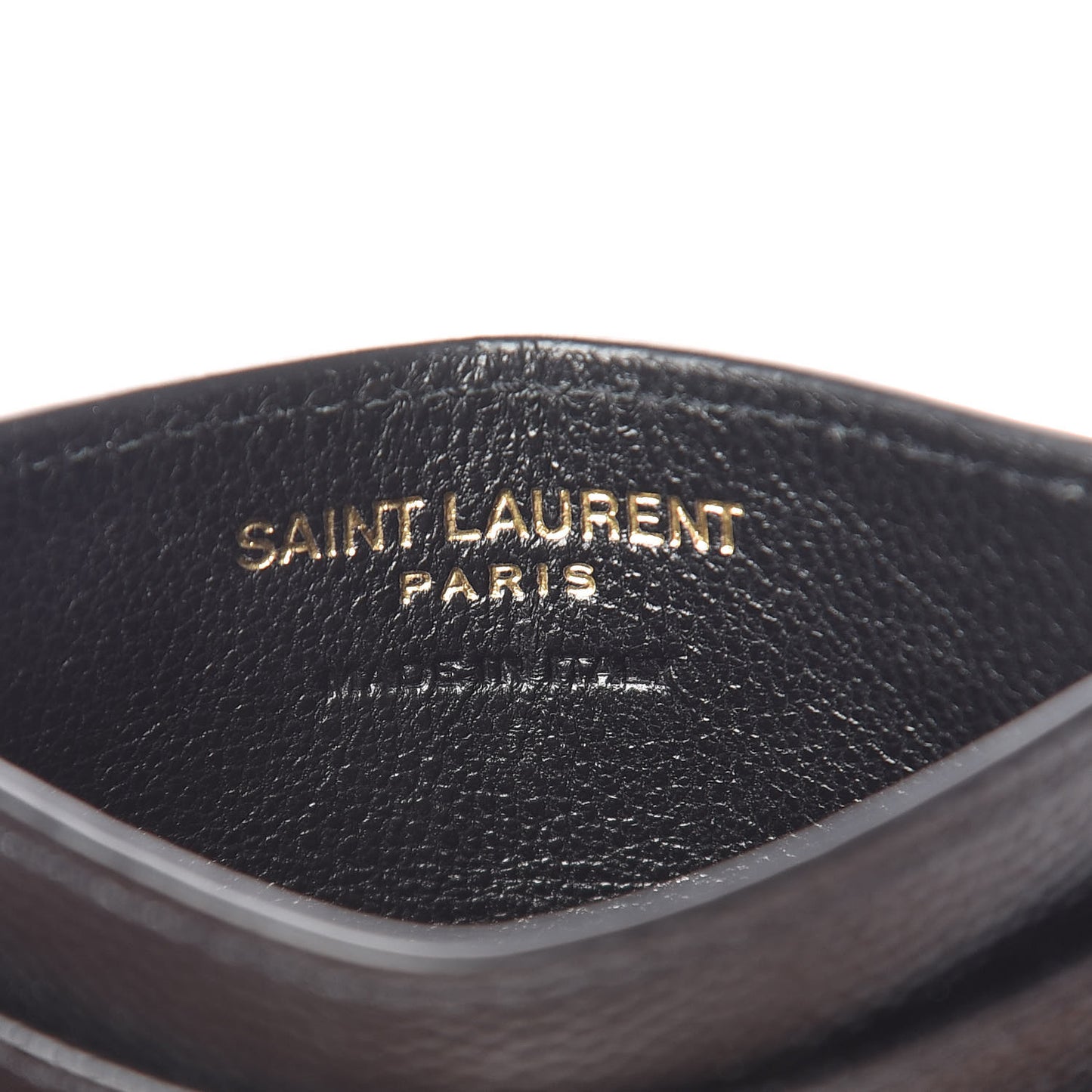 Grain De Poudre Matelasse Chevron Monogram Credit Card Case Black