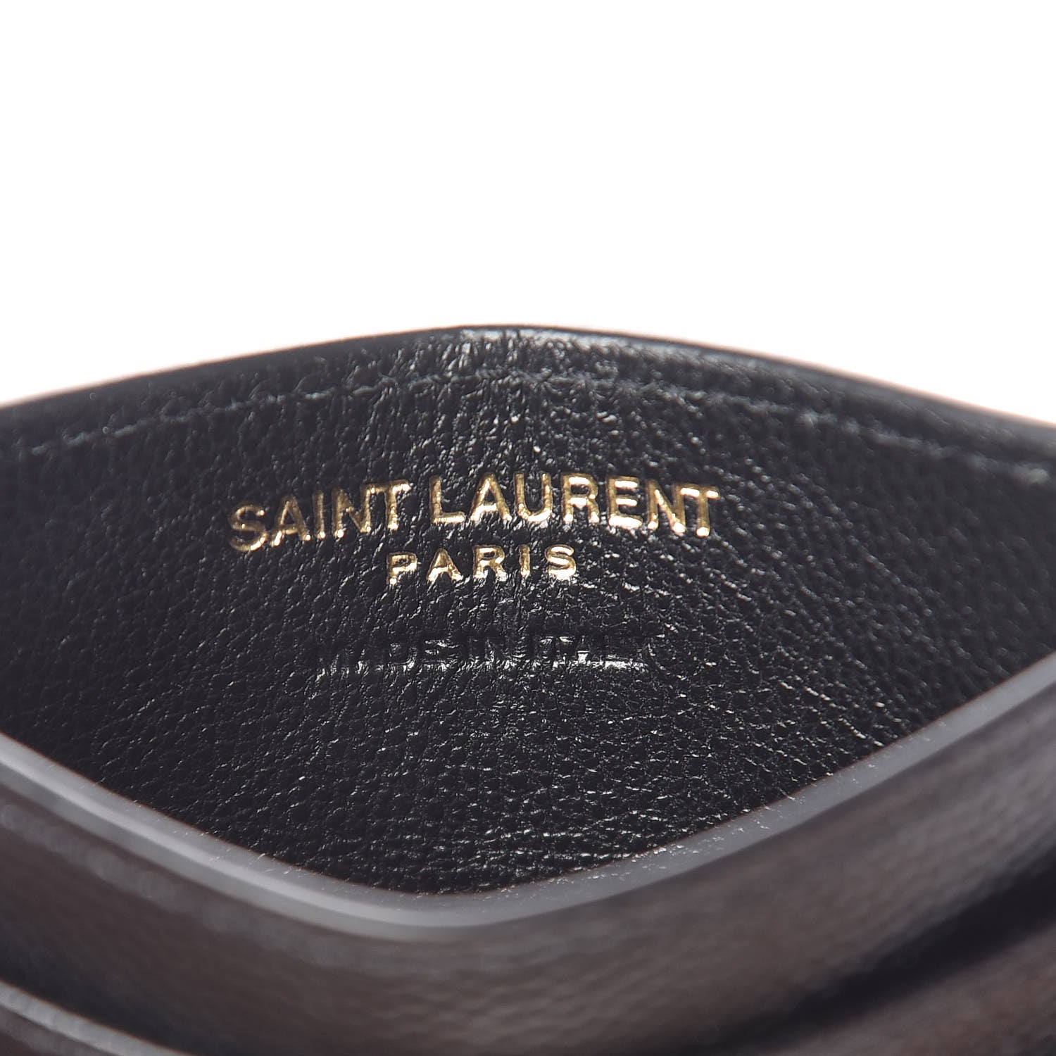Saint Laurent Grain De Poudre Matelasse Chevron Monogram Credit Card Case Black 6 of 10