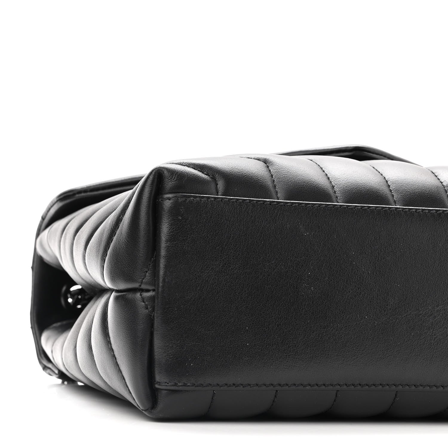 Saint Laurent Calfskin Y Quilted Monogram Small Loulou Chain Satchel Black 8 of 9
