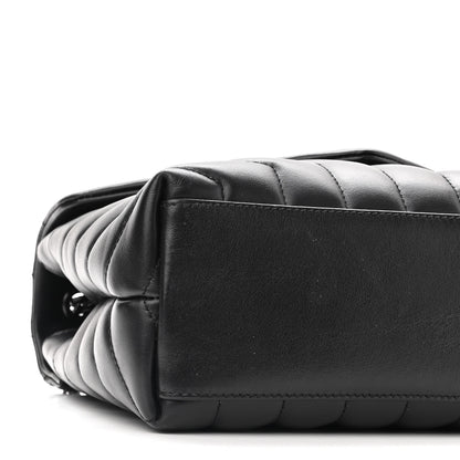 Saint Laurent Calfskin Y Quilted Monogram Small Loulou Chain Satchel Black 8 of 9