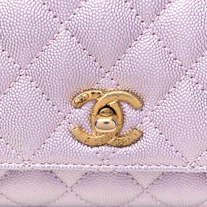 Chanel Iridescent Caviar Quilted Extra Mini Coco Handle Flap Purple 11 of 11