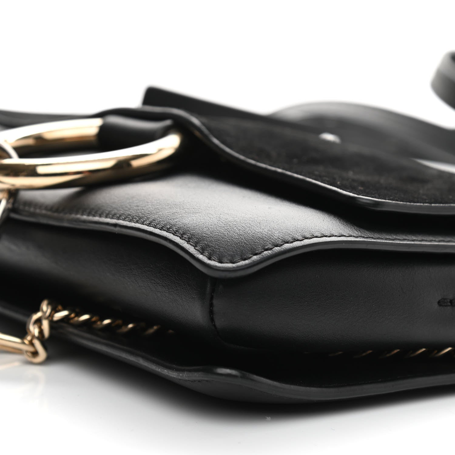 Chloe Suede Calfskin Small Faye Shoulder Bag Black 10 of 10