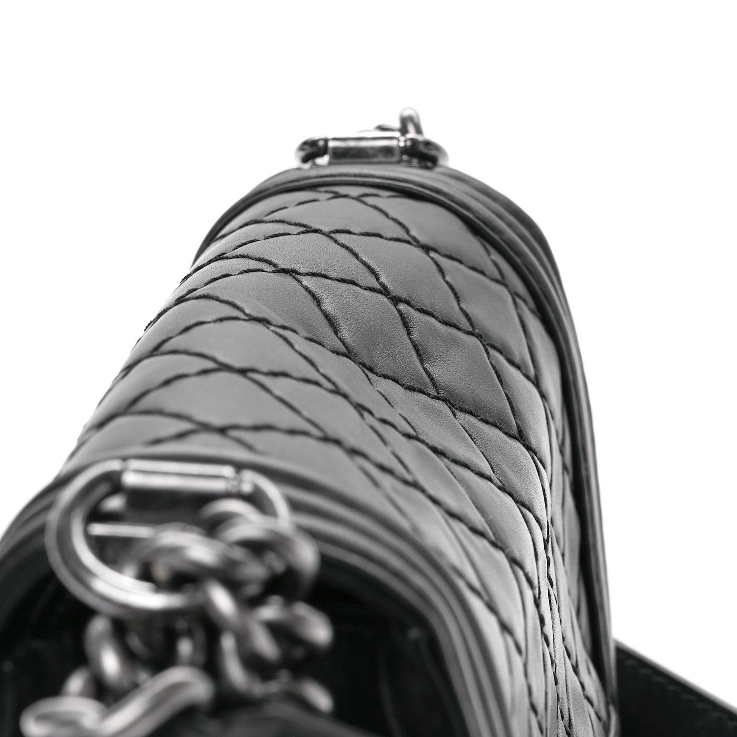 Chanel Lambskin Stitch Quilted Medium Boy Flap Black 11 of 11