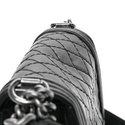 Chanel Lambskin Stitch Quilted Medium Boy Flap Black 11 of 11