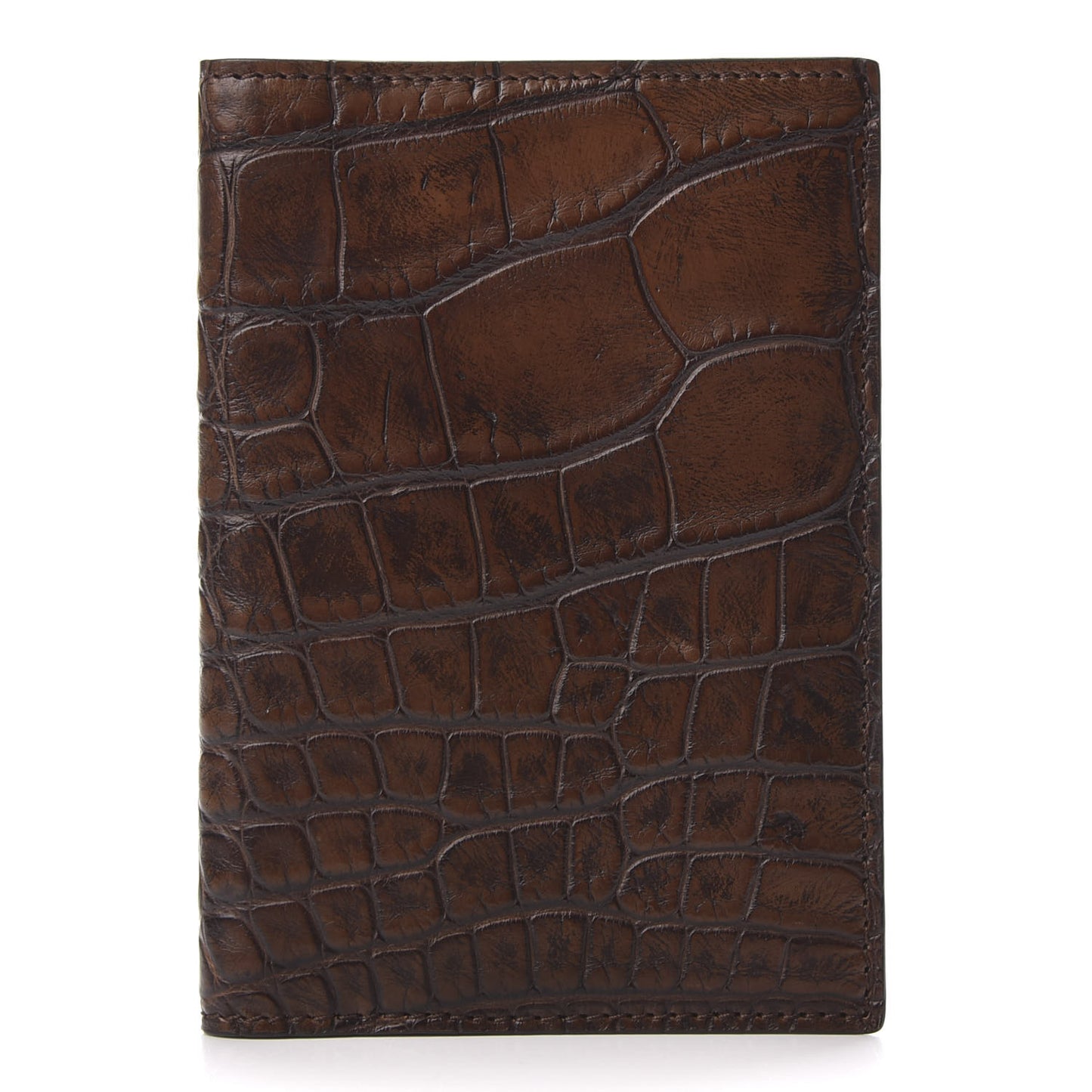 Crocodile Passport Case Brown