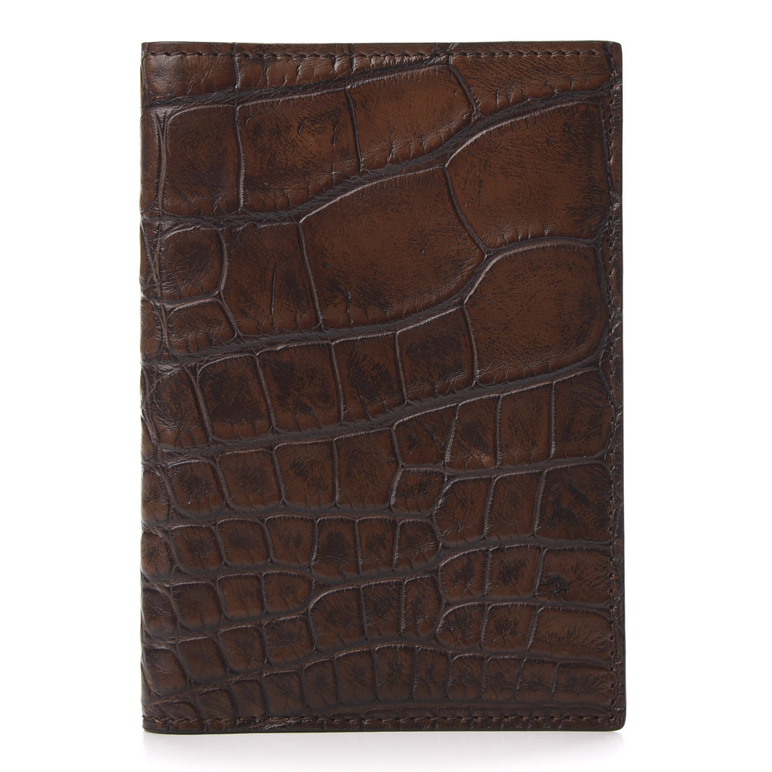 Gucci Crocodile Passport Case Brown 1 of 7