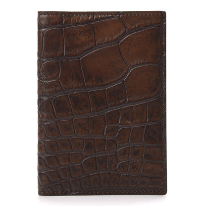 Gucci Crocodile Passport Case Brown 1 of 7