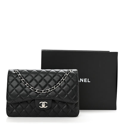 Chanel Lambskin Quilted Jumbo Double Flap Black 14 of 14