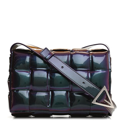 Bottega Veneta Glossy Nail Polish Nappa Maxi Intreccio Padded Cassette Crossbody Bag Holographic 1 of 10
