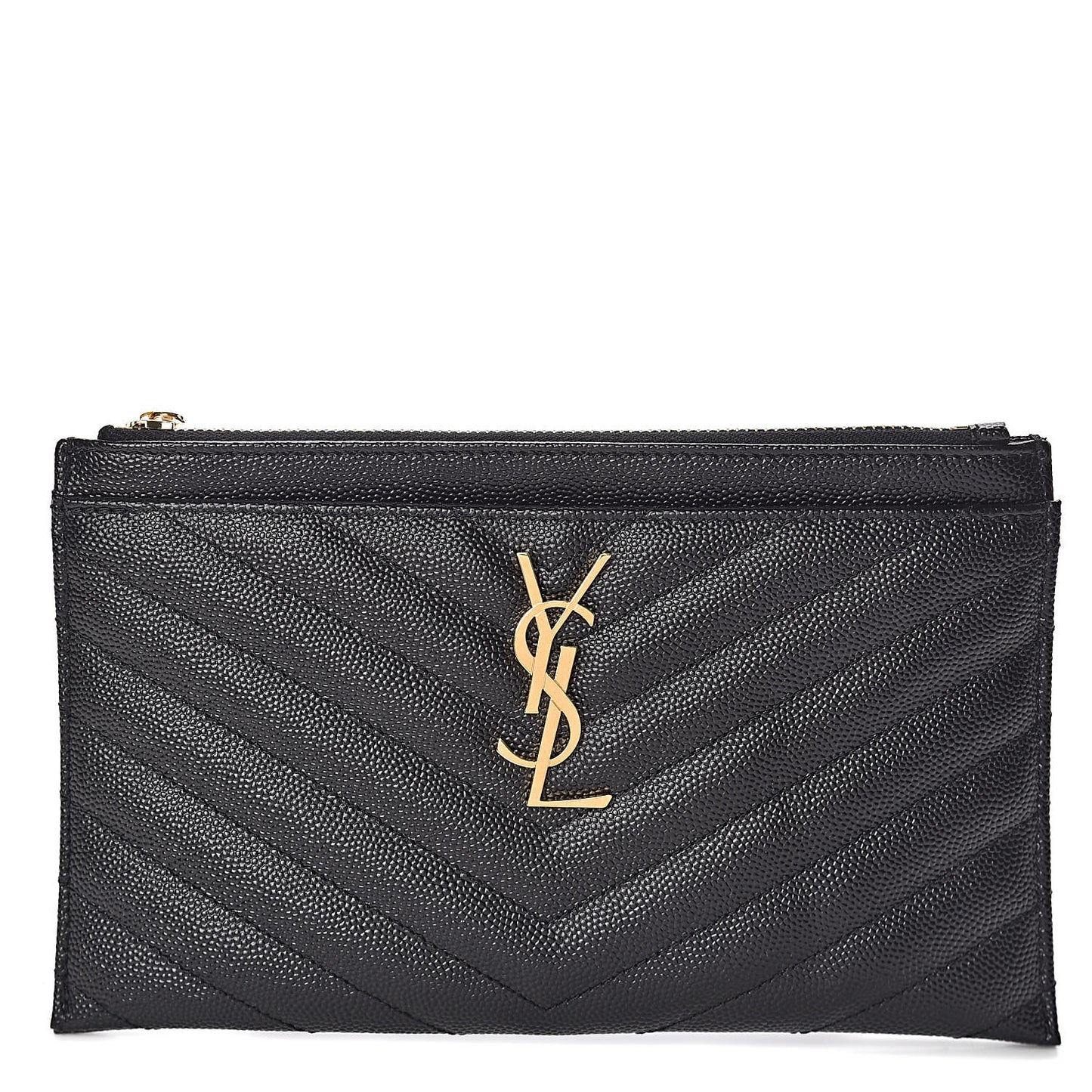 Grain De Poudre Chevron Monogram Bill Pouch Black