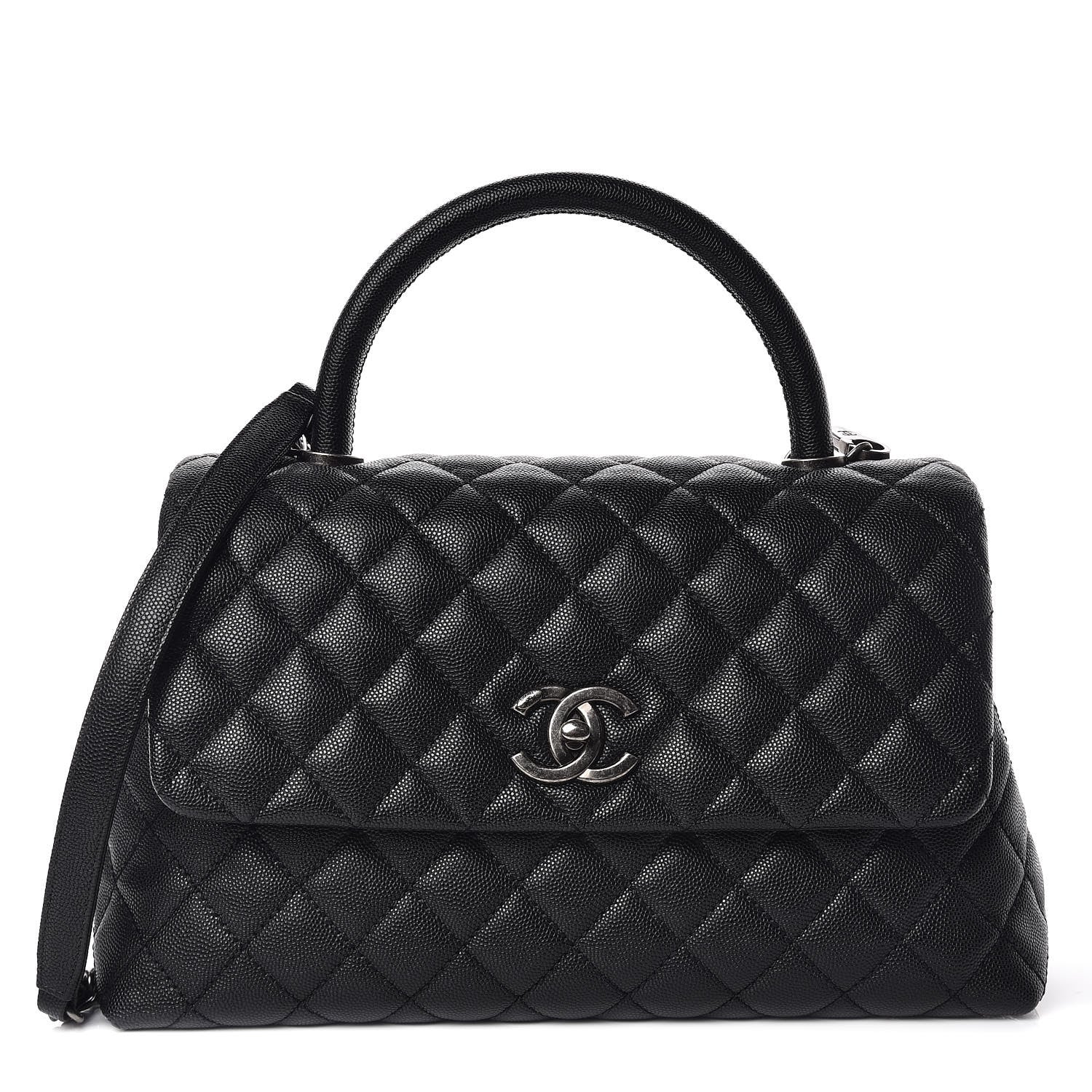 Chanel Caviar Quilted Small Coco Handle Flap Black 1 of 15