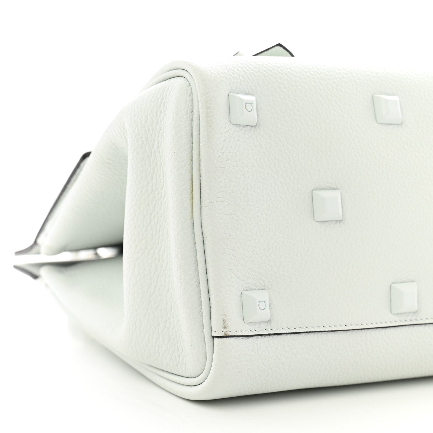 Salvatore Ferragamo Calfskin The Studio Bag Astronaut White 9 of 11