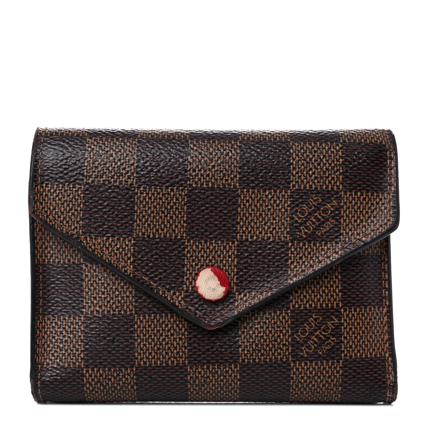 Louis Vuitton Damier Ebene Victorine Wallet Red 1 of 18