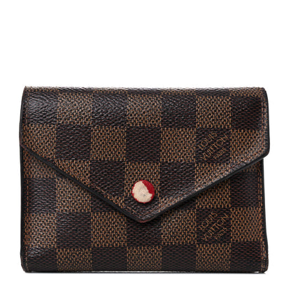 Louis Vuitton Damier Ebene Victorine Wallet Red 1 of 18