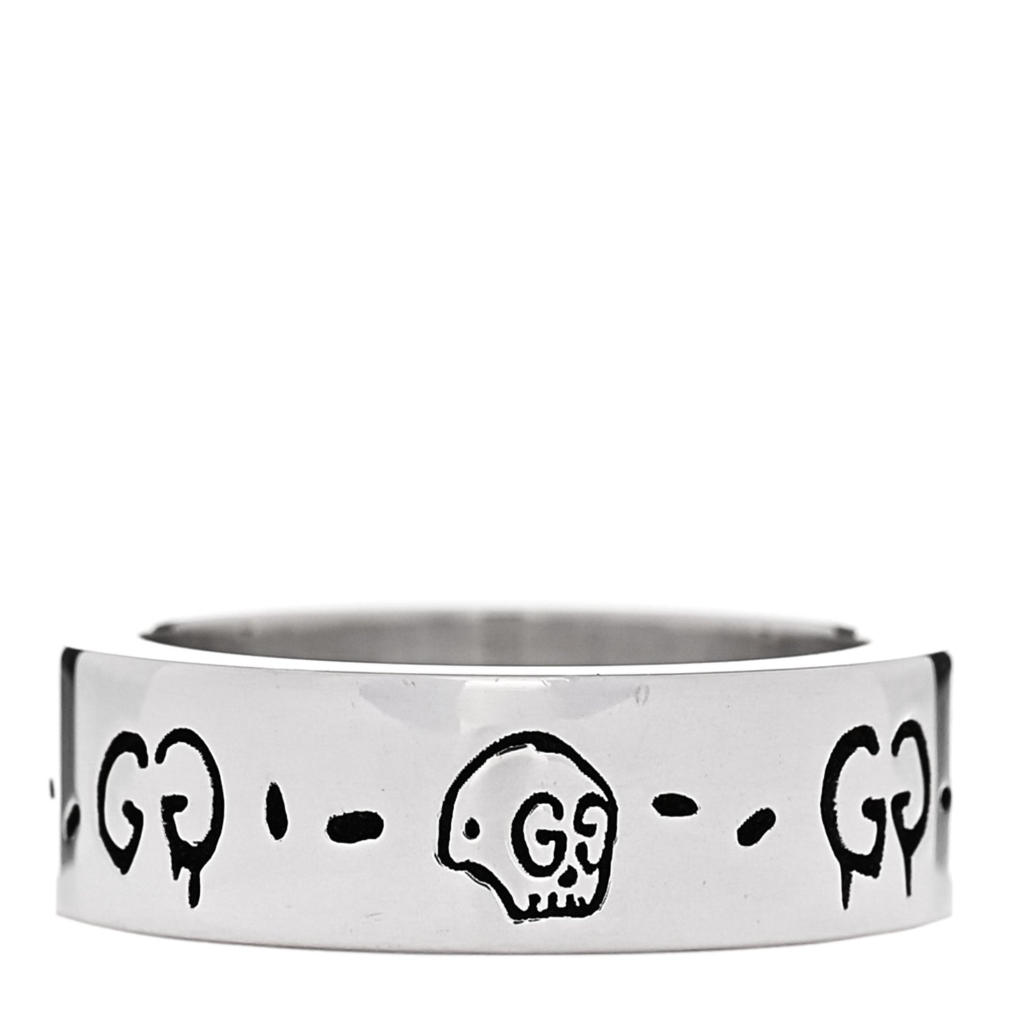 Sterling Silver 6mm GucciGhost Hamlet Skull Ring 50 5.25