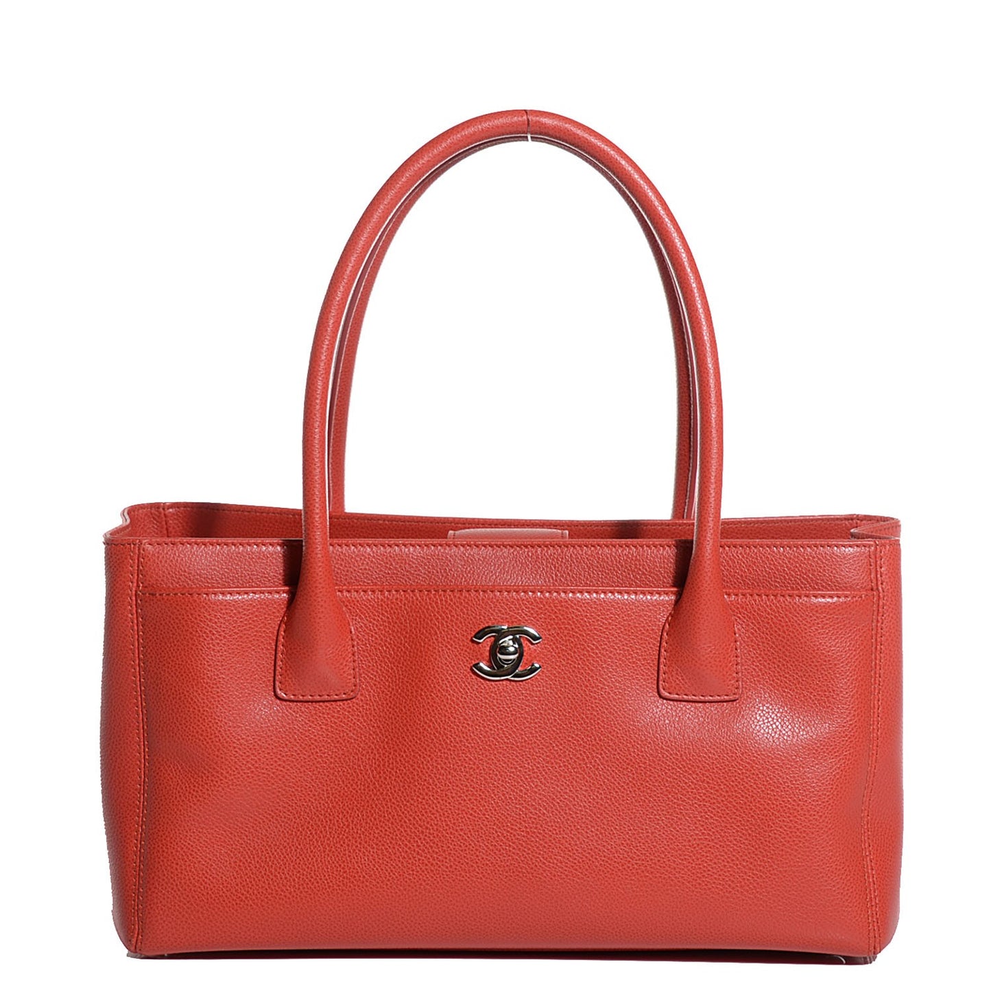 Calfskin Small Cerf Shopper Tote Orange