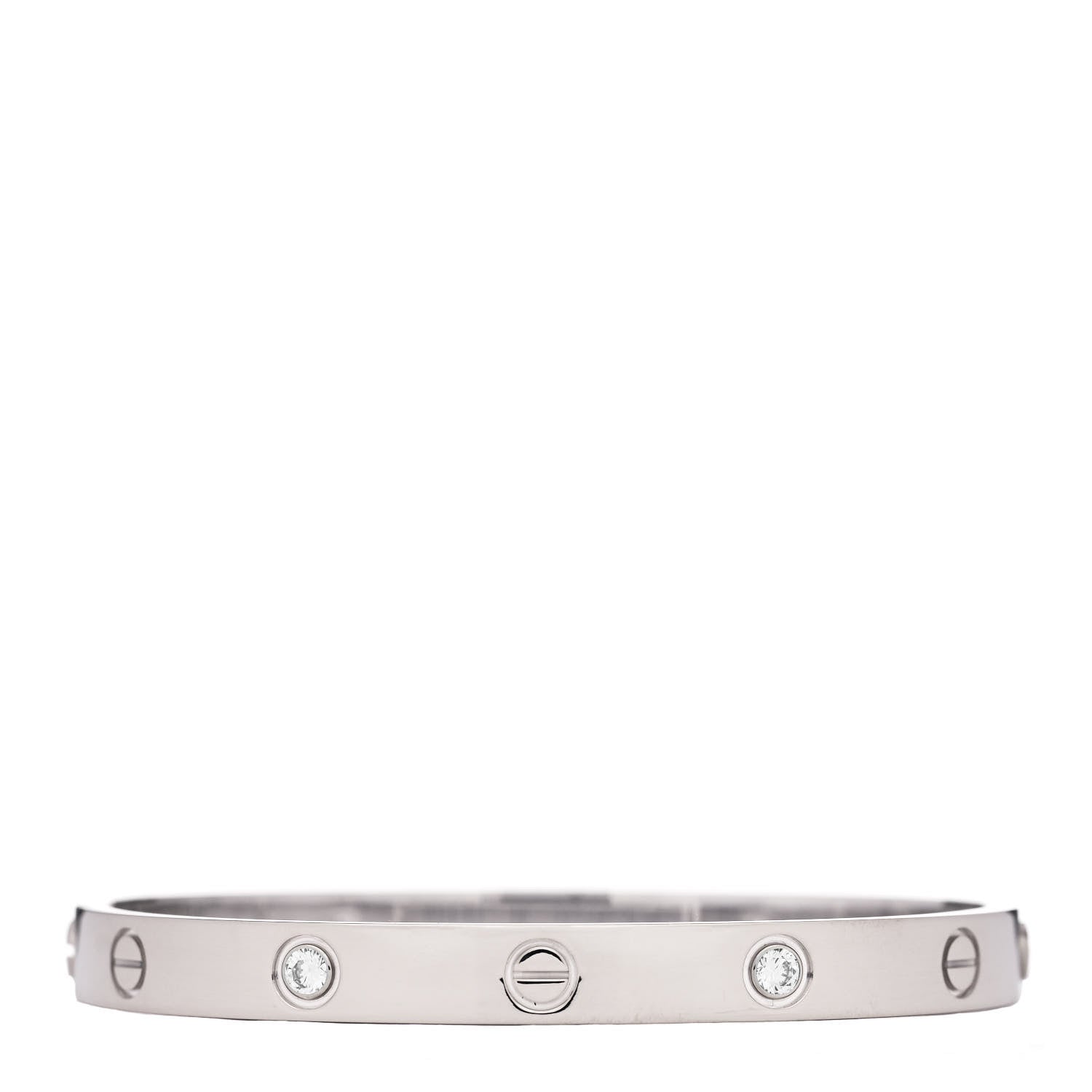 Cartier 18K White Gold 4 Diamond LOVE Bracelet 17 1 of 6