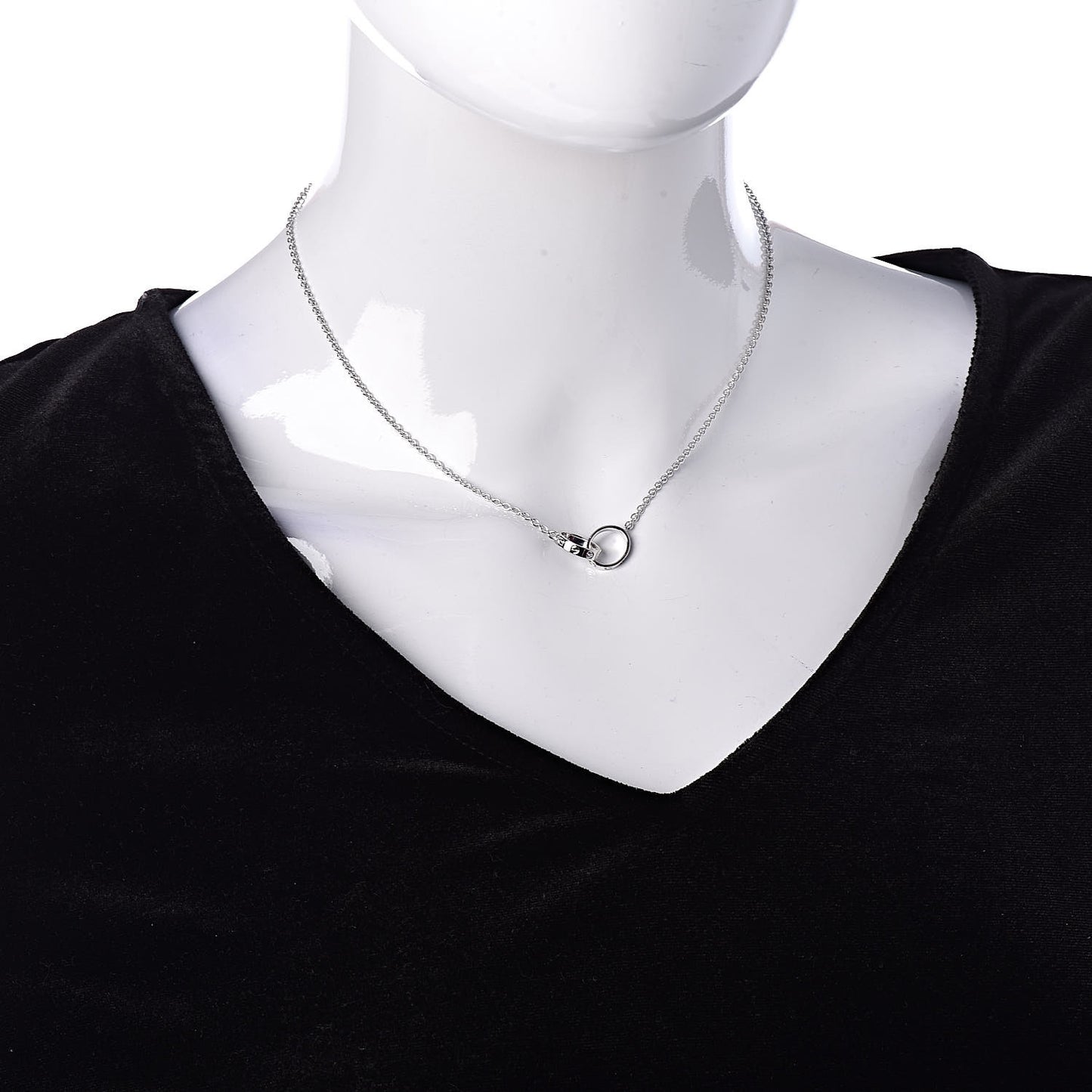 18K White Gold Interlocking LOVE Necklace
