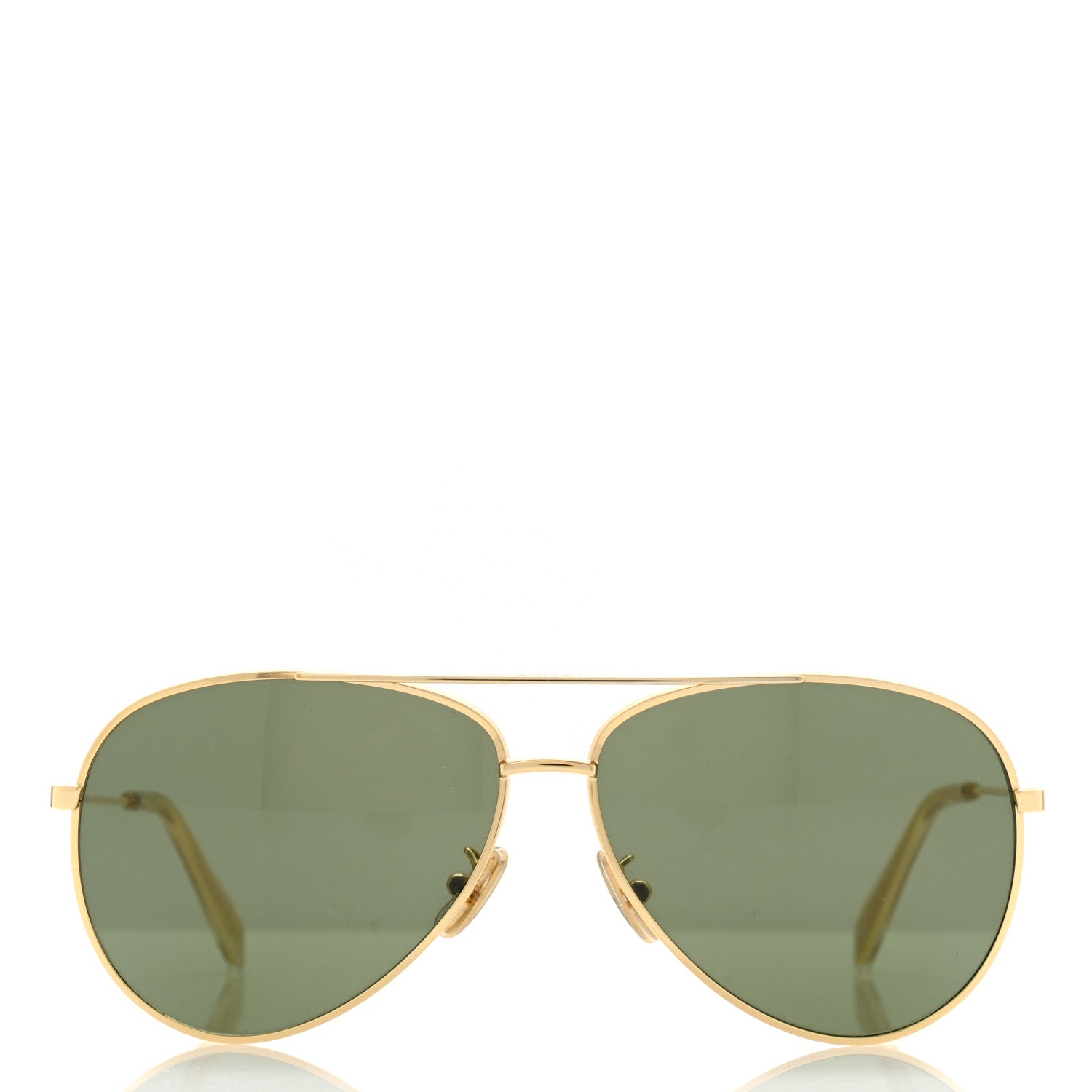 Celine Metal Frame Aviator Sunglasses CL40062U Gold Green 2 of 7