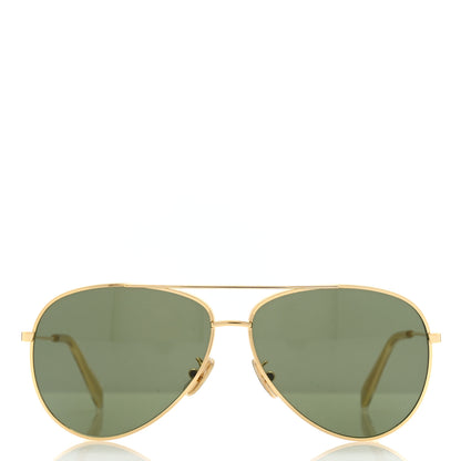 Celine Metal Frame Aviator Sunglasses CL40062U Gold Green 2 of 7