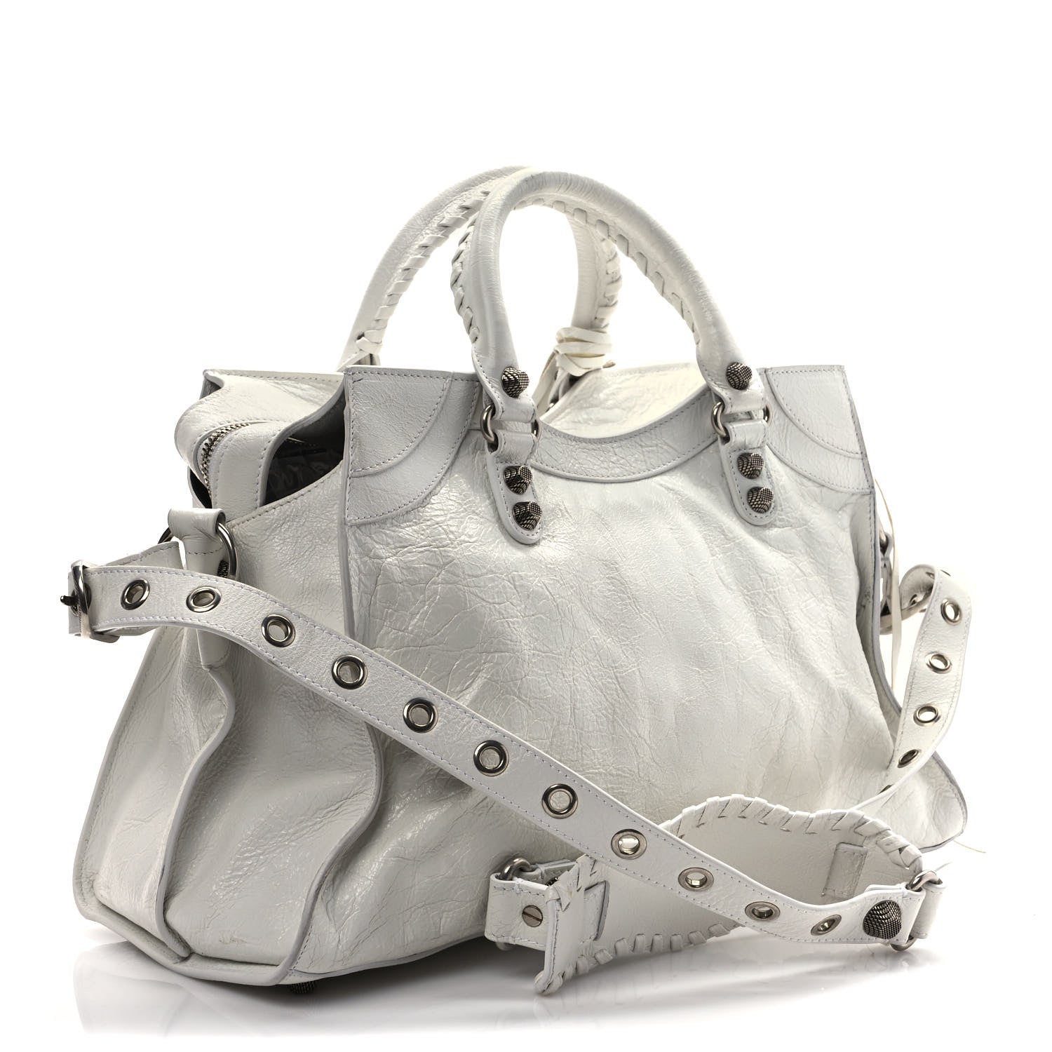 Balenciaga Agneau Arena Neo Cagole City Handbag Optic White 2 of 8