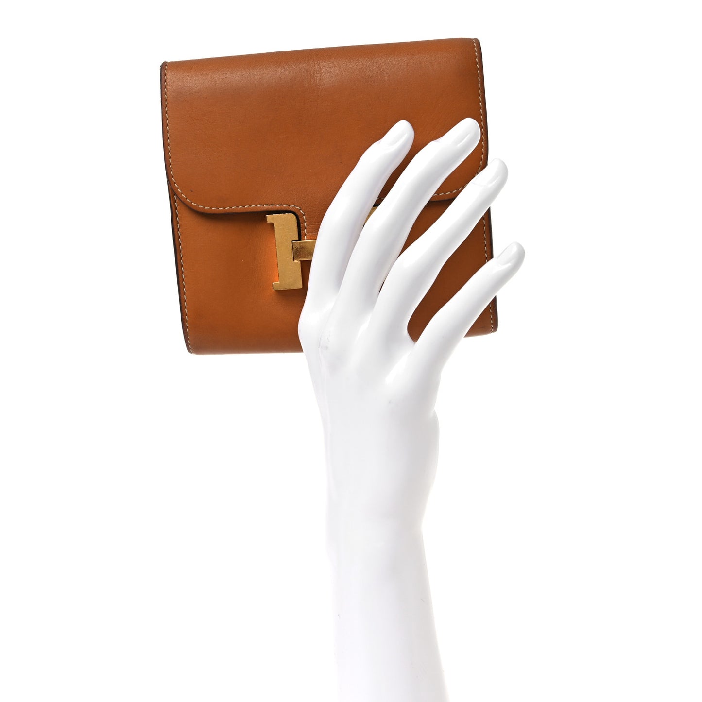 Barenia Constance Compact Passant Wallet Gold