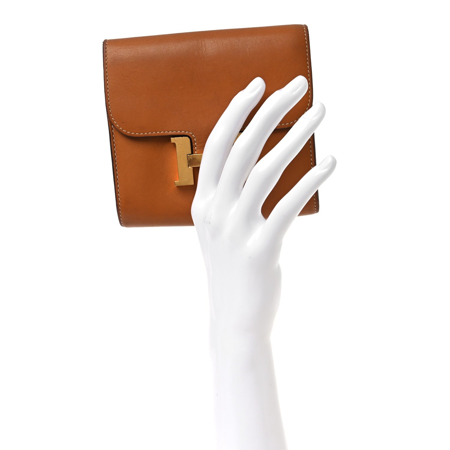 Hermes Barenia Constance Compact Passant Wallet Gold 2 of 10